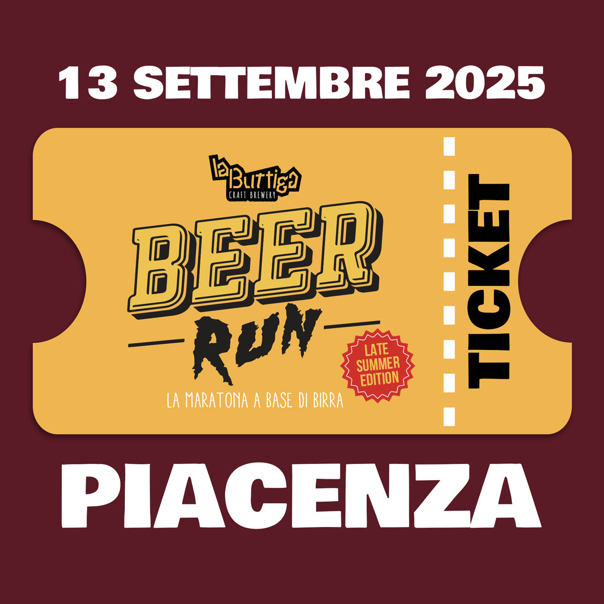 TICKET BEER RUN PIACENZA - 13 SETTEMBRE 2025